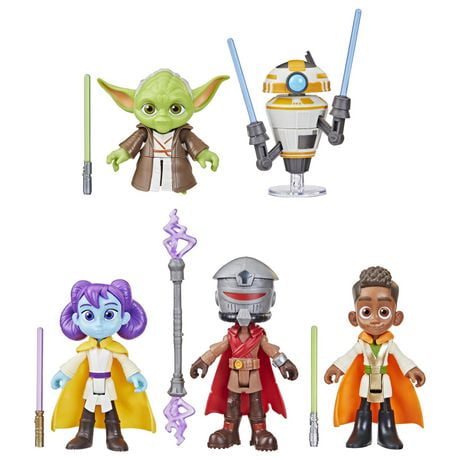 Star Wars Young Jedi Adventures Jedi Showdown Pack, 5-Pack Action Figures, 4-Inch Scale Preschool Toys for 3 Year Old Boys & Girls, Ages 3 and up