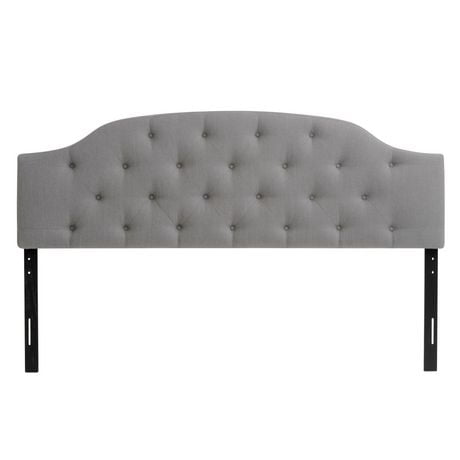 Calera Diamond Button Tufted Upholstered Arched Panel King Headboard
