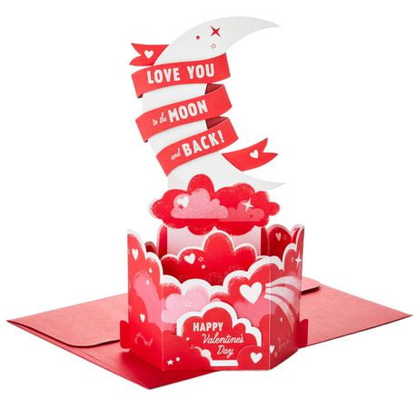 Hallmark Paper Wonder Pop Up Valentines Day Card (Moon and Back)