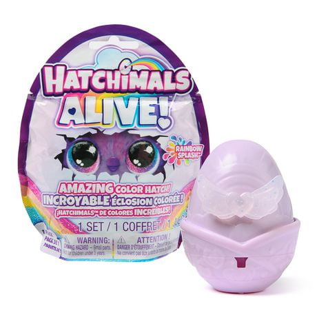 Hatchimals Alive, Rainbow Splash 1-Pack Blind Box Surprise Toy (Style May Vary), Color Reveal Egg, Kids Toys for Girls & Boys Ages 3+, Rainbow Splash