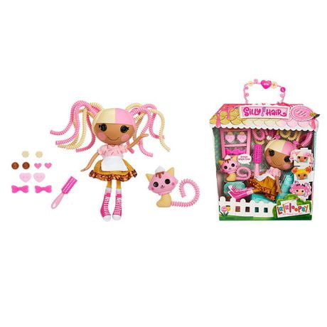 Lalaloopsy Silly Hair Doll - Scoops Waffle Cone with Pet Cat, 13" ice cream theme hair styling doll with multicolor hair & 11 accessories in reusable salon package playset