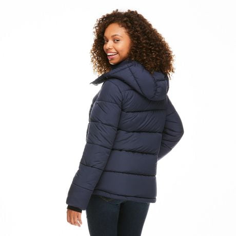 ladies navy blue puffer jacket