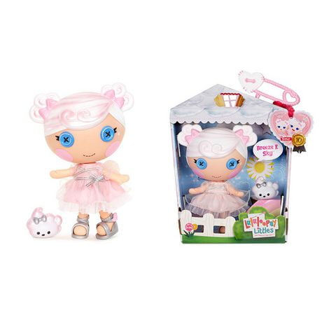 Lalaloopsy Littles Doll - Breeze E. Sky  with Pet Cloud, 7" angel doll with wings, changeable pink outfit and shoes, in reusable house package playset