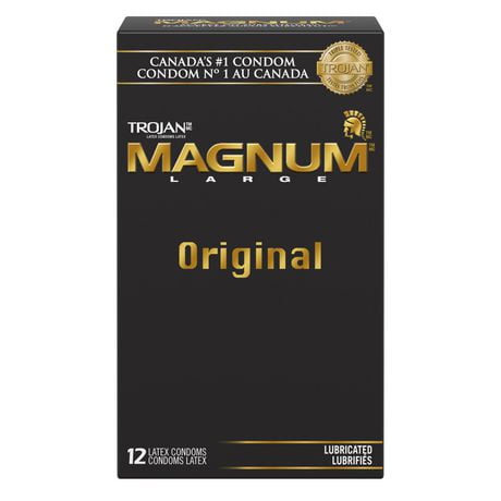 Trojan Magnum Large Size Lubricated Condoms, 12 Lubricated Latex Condoms