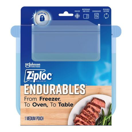Ziploc® Endurables Medium Pouch, 473mL, Reusable Silicone, From Freezer, to Oven, to Table, 473mL, Medium Pouch
