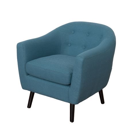 CorLiving Oliver Blue Linen Fabric Barrel Chair | Walmart ...