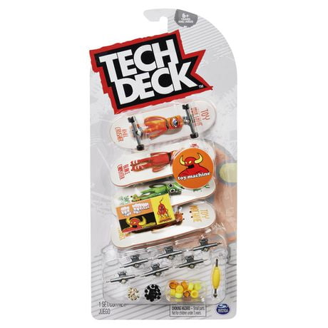 Tech Deck, Ultra DLX Fingerboard 4-Pack, Toy Machine Skateboards, Collectible and Customizable Mini Skateboards