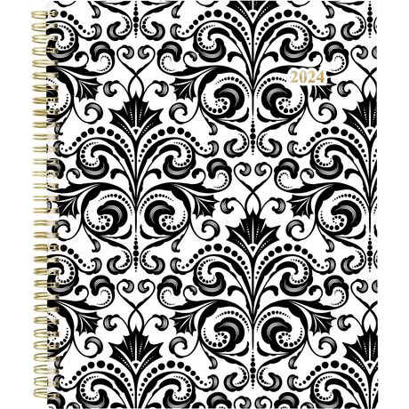 Cambridge Large Black & White Scroll 2024 Weekly/Monthly Planner