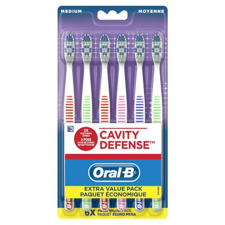 Brosses à dents Oral-B Protection contre la carie, moyenne 6 unités