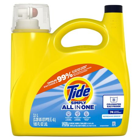 Tide Simply Liquid Laundry Detergent, Refreshing Breeze, 3.1L