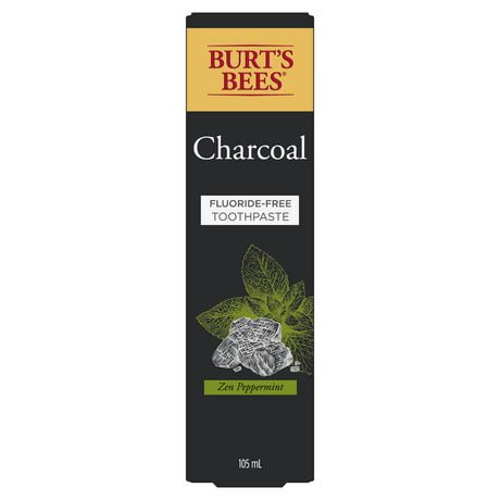 Burt’s Bees Toothpaste, Fluoride Free, Charcoal, Zen Peppermint, 105 mL