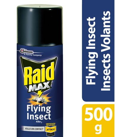 Raid Max Flying Insect Killer, Kills Listed Bugs on Contact, For Indoor and Outdoor Use, 500g, 500g