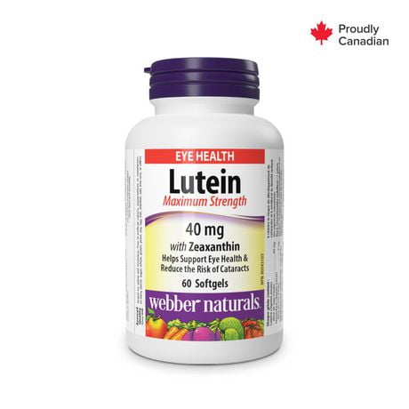 Webber Naturals®, Lutéine avec zéaxanthine, 40 mg 60 gélules