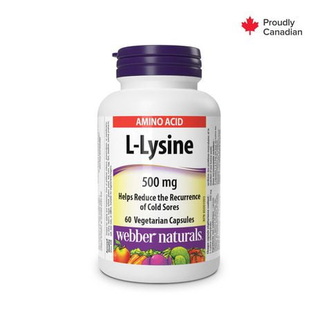 Webber Naturals® L-Lysine, 500 mg, 60 Vegetarian capsules