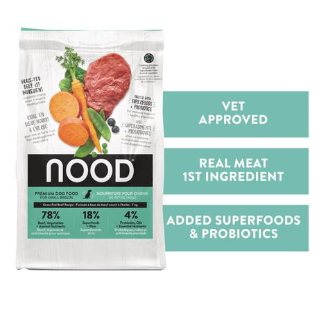NOOD Grass-Fed Beef Recipe | Small Breed Dry Dog Food | With Superfoods, 7kg