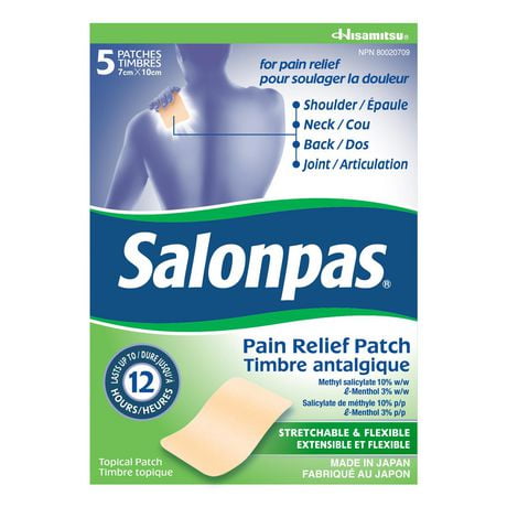 Salonpas 12hr Pain Relief Patch, 5ct