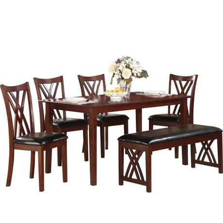 Topline 6 piece Dinette (Table, 4 Chairs & Bench) - Walmart.ca