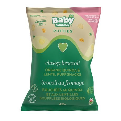 Baby Gourmet Cheesy Broccoli Puffies Organic Quinoa Puff Snacks 