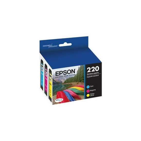 Epson Canada Ltd Epson 220 cartouches d'encre couleur, cyan, magenta, jaune, lot de 3 Multicolore