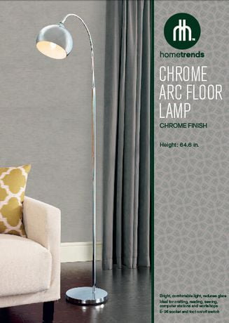 Hometrends Chrome Metal Round Arch Floor Lamp Walmart Canada
