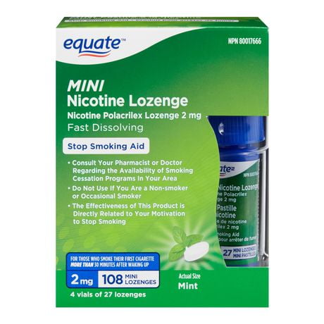 Equate Mini Nicotine Lozenge 2mg, 108ct 2mg