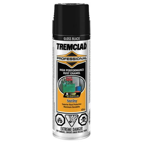 Tremclad Professional Fast Dry Gloss Black Alkyd Spray, 426 g
