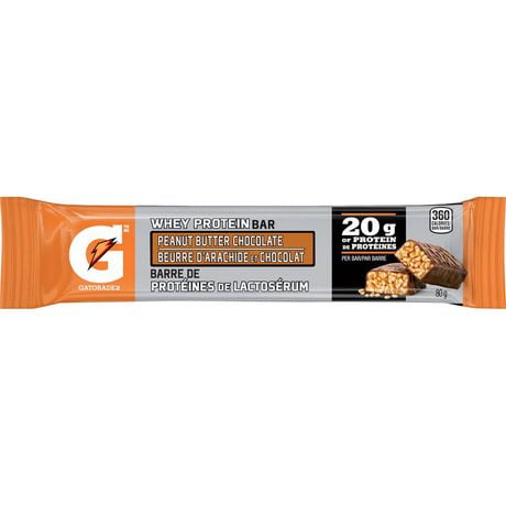 Gatorade Recovery Peanut Butter Chocolate Whey Protein Bars, 80 g