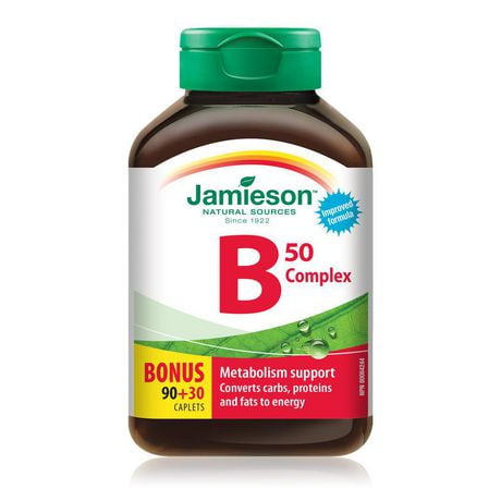 Jamieson Vitamin B Complex 50 mg Caplets, 90+30 caplets