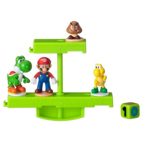 Epoch Games Jeu d'équilibre Super Mario Ground Stage, jeu d'adresse sur table avec figurines Super Mario à collectionner
