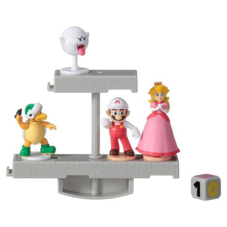 Epoch Games Jeu d'équilibre Super Mario Castle Stage, jeu d'adresse sur table avec figurines Super Mario à collectionner
