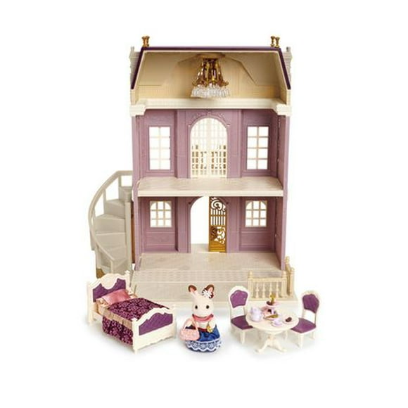 Calico Critters Town Series Coffret cadeau élégant Town Manor, maison de poupée avec figurine, meubles et accessoires