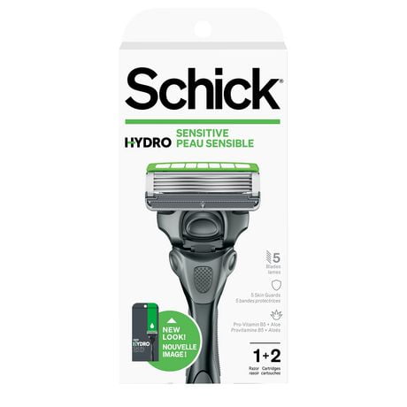 Schick Hydro Sensitive Men’s Razor, Razor, 2 Refills