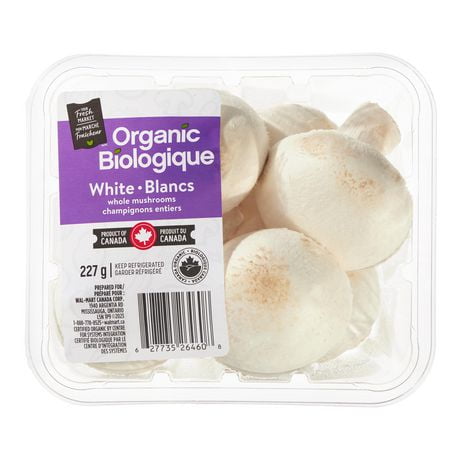 Organic Mushrooms, Whole white, Your Fresh Market, 227 g Tray