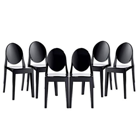 Heavenly Collection Black Plastic Armless Chair