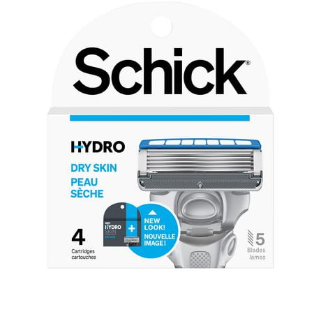 Schick Hydro Dry Skin Men’s Razor Blade Refills, 4 Razor refills