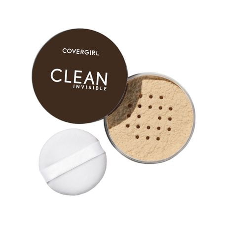 COVERGIRL Clean Invisible Loose Powder, 100% natural origin pigments & only 15 essential non-clogging ingredients, lightweight, breathable formula, Talc & Fragrance Free