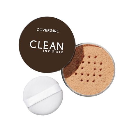 COVERGIRL Clean Invisible Loose Powder, 100% natural origin pigments & only 15 essential non-clogging ingredients, lightweight, breathable formula, Talc & Fragrance Free