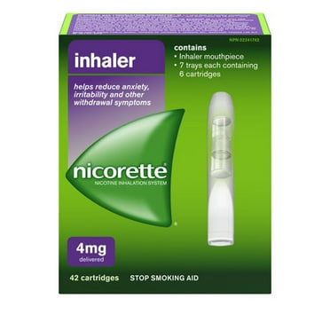 Nicorette Nicotine Inhaler Refills, Quit Smoking Aid, 4mg, 42 cartridges