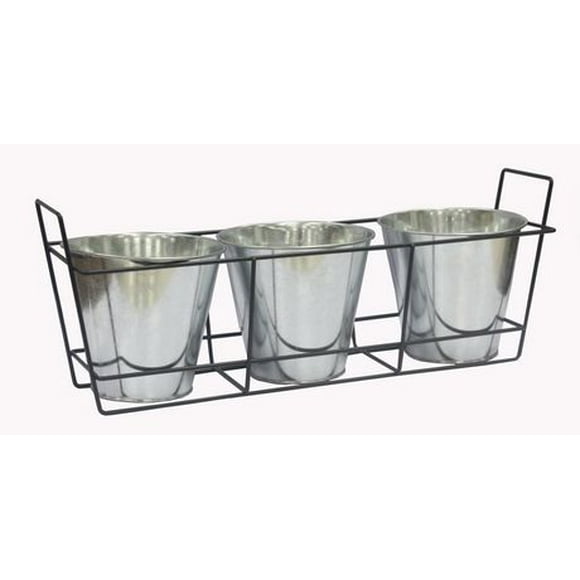 GALVANIZED 6 INCH POTS WITH STAND
