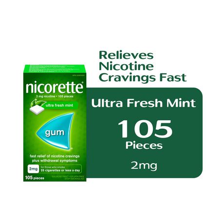 Nicorette Gum Nicotine Mg Ultra Fresh Mint Flavour Quit Smoking Aid