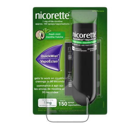 Nicorette Nicotine QuickMist Mouth Spray, Quit Smoking and Smoking Cessation Aid, Fresh Mint, 1mg, 150 sprays