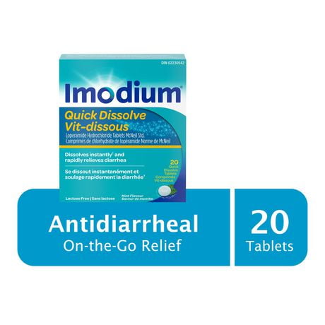 Imodium Diarrhea Relief, Quick-Dissolve Tablets, 20 Count