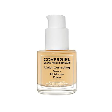 COVERGIRL Clean Fresh Skincare Color Correcting Serum Moisturizer Primer with Niacinamide, Ceramide Complex and TRUCLEAN™ Avocado, 100% Cruelty-Free, 3 in 1 Serum, Moisturizer, Primer