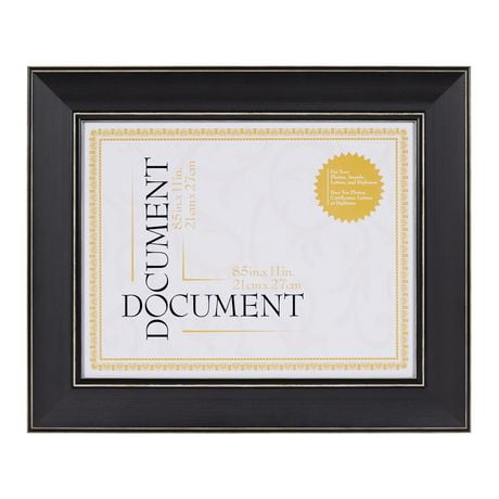 hometrends Bagnell Black Document Frame, 8.5" x 11"