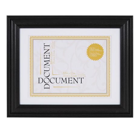 hometrends Whidbey Black Document Frame, 10"x13’’ to 8.5’’x11’’