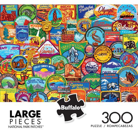 Buffalo Games - Large Pieces - National Parks Patches - 300 Piece Jigsaw Puzzle Multicolor