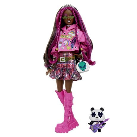 Barbie Doll with Pet Panda, Barbie Extra, Kids Toys and Gifts