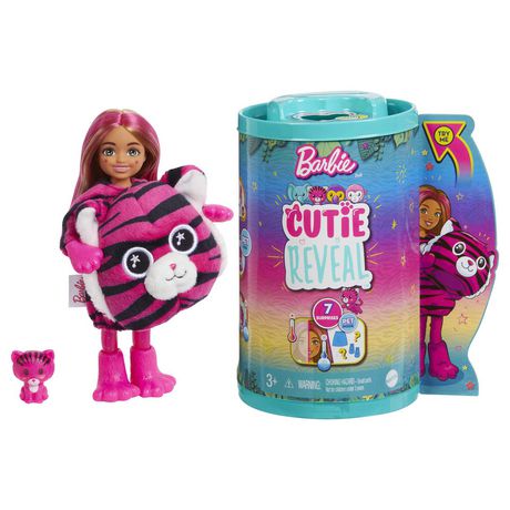 Barbie Small Dolls and Accessories, Cutie Reveal Chelsea Tiger Doll ...