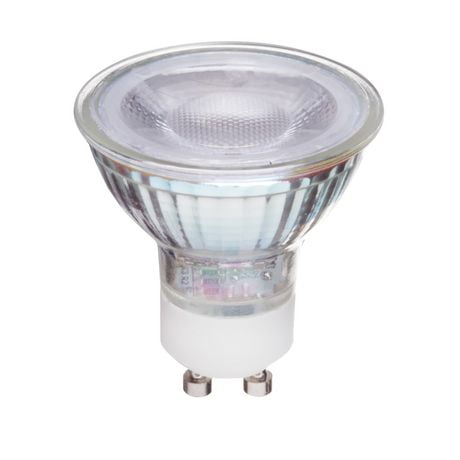 Ampoule en verre de réflecteur DEL MR16 gradable de Globe Electric, équivalente à un éclairage blanc chaleureux de 50W (3000K), paquet de 2, base GU10, 400 lumens, 30965
