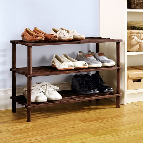 Mainstays 3-Tier Wood Shoe Shelf | Walmart.ca